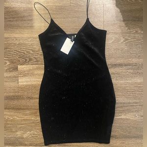 Black sparkly mini dress with spaghetti straps *brand new, never worn*